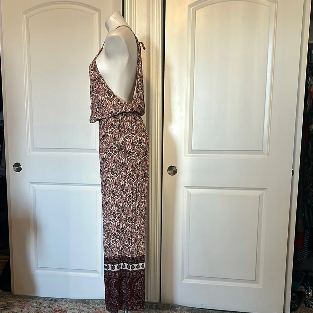 American Eagle Outfitters Brown and White Boho Jumpsuit